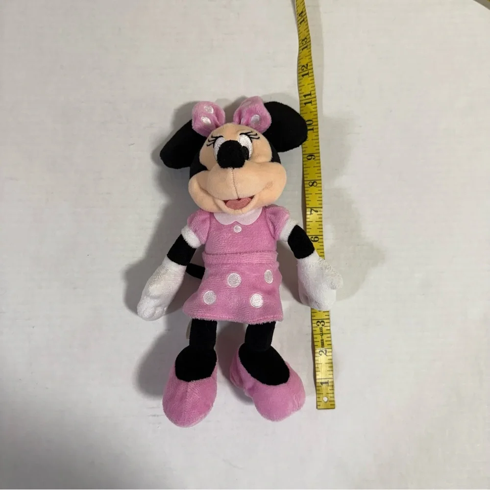 Disney Plush Minnie Mouse Pink Dress 10” Plush Toy Doll EUC Collectible